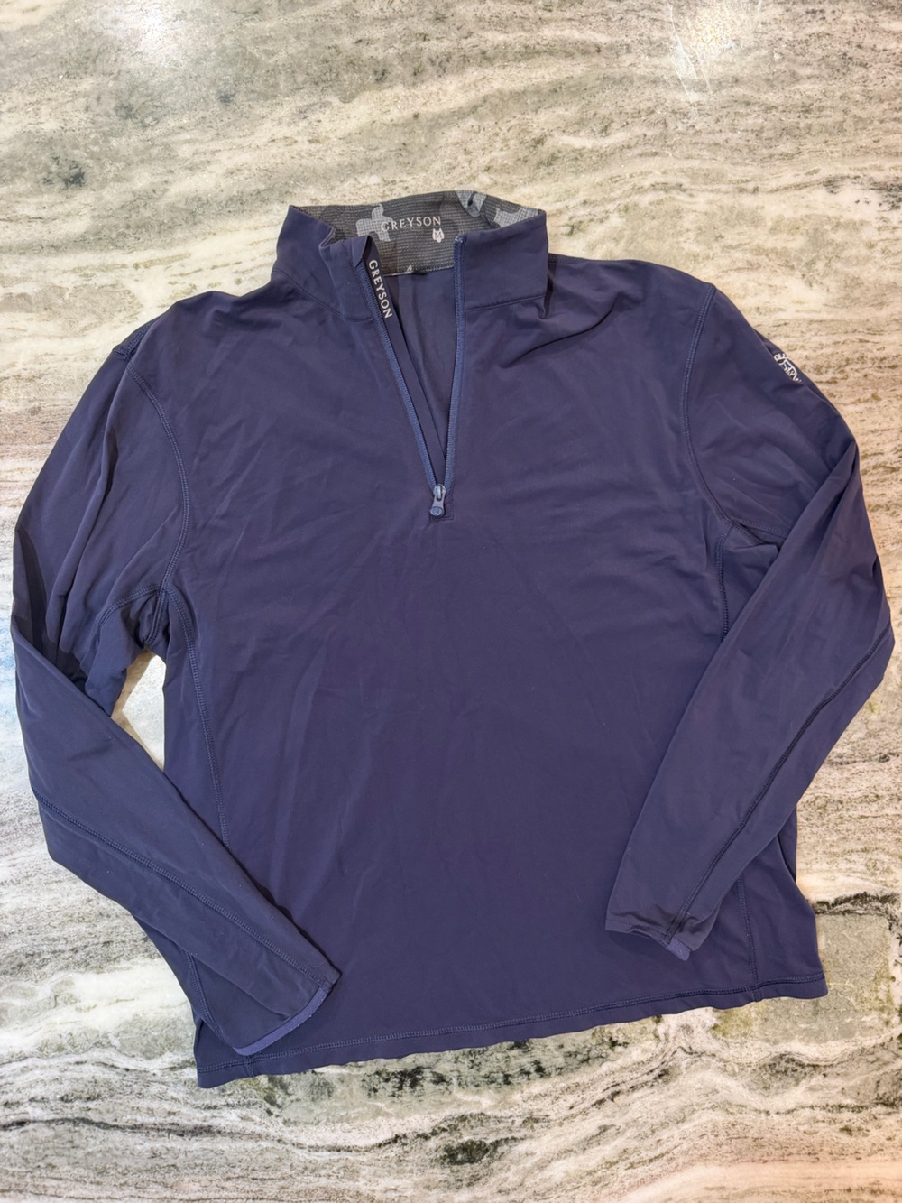 Greyson Men's Navy Blue Quarter-Zip Pullover